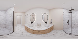 AJ7856-A Craftsman House Bathroom Panorama, 3 to 4 Bedrooms, 2.5 Bathrooms | Plan VD1067