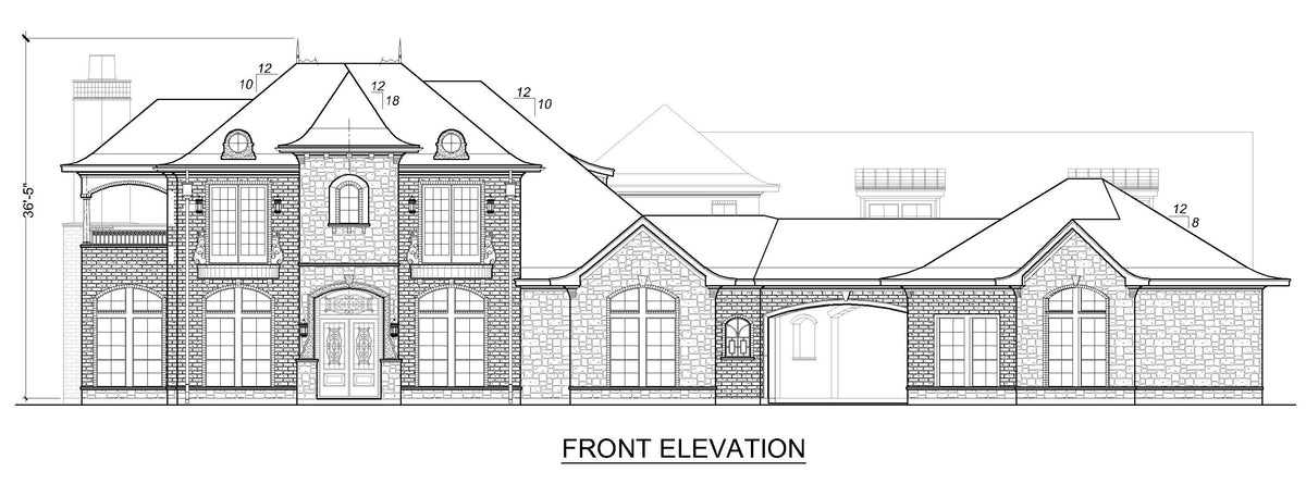 F8041-A French Country House, 5 Bedrooms, 5.5 Bathrooms | Becky Jane Front Elevation