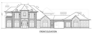 F8041-A French Country House, 5 Bedrooms, 5.5 Bathrooms | Becky Jane Front Elevation