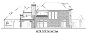F8041-A French Country House, 5 Bedrooms, 5.5 Bathrooms | Becky Jane Left Elevation
