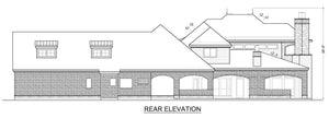 F8041-A French Country House, 5 Bedrooms, 5.5 Bathrooms | Becky Jane Rear Elevation