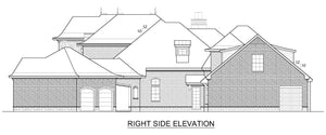 F8041-A French Country House, 5 Bedrooms, 5.5 Bathrooms | Becky Jane Right Elevation