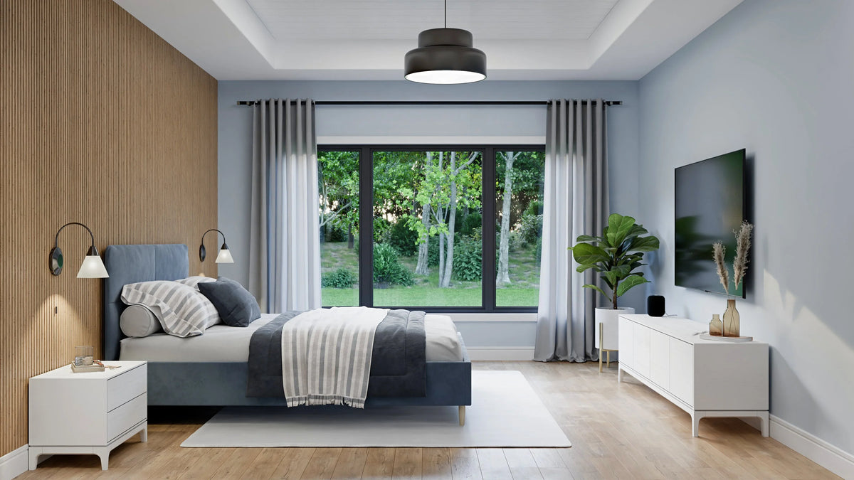 AJ7641-A Modern Transitional House Master Bedroom, 3 Bedrooms, 2 Bathrooms | Plan VD1065 