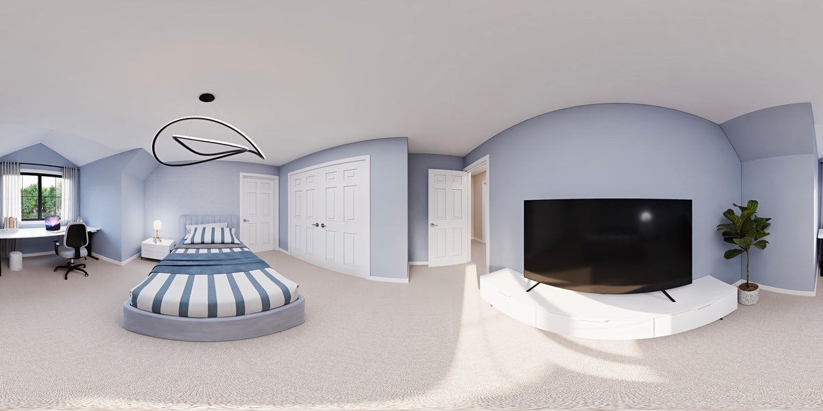 AJ7856-A Craftsman House Bedroom Panorama, 3 to 4 Bedrooms, 2.5 Bathrooms | Plan VD1067