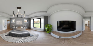 AJ7722-A Modern Farmhouse Bedroom Panorama, 4 Bedrooms, 4 Bathrooms | Plan 1062 