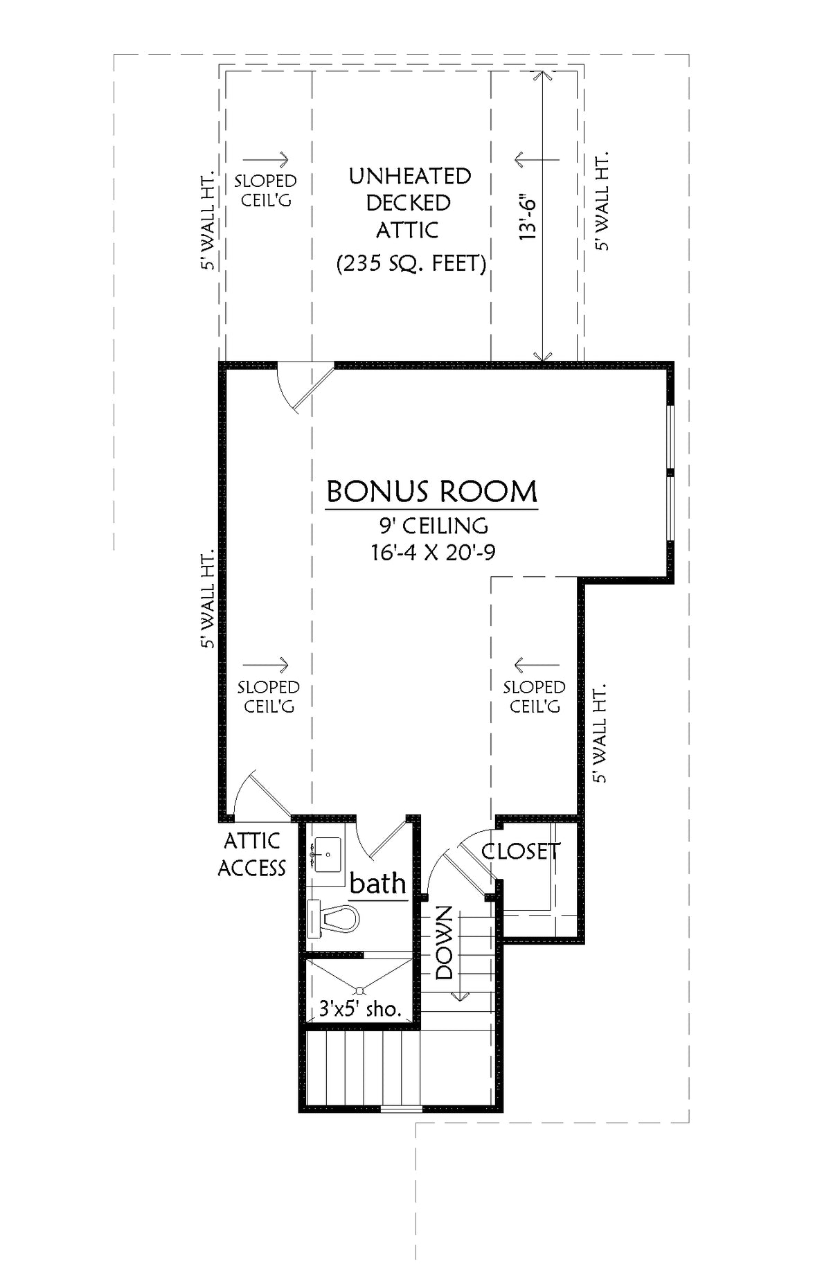 C8154-A Modern Farmhouse House Bonus Room Floor Plan, 4 Bedrooms, 4.5 Bathrooms | Amaryllis 2 House Plan 