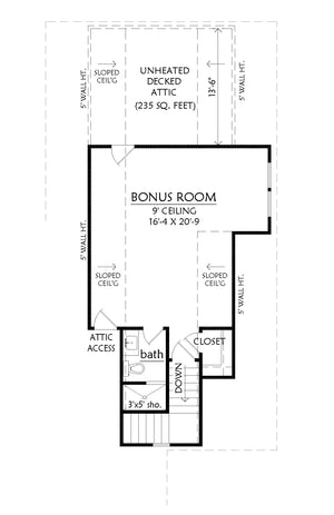 C8154-A Modern Farmhouse House Bonus Room Floor Plan, 4 Bedrooms, 4.5 Bathrooms | Amaryllis 2 House Plan 