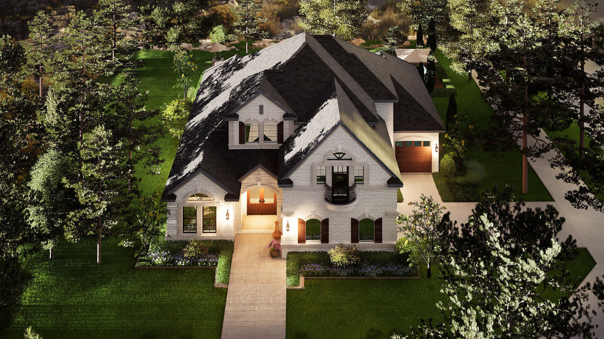 European Style 3,459 Sq Ft 4-Bedroom Home with Game Room and Elegant Layout