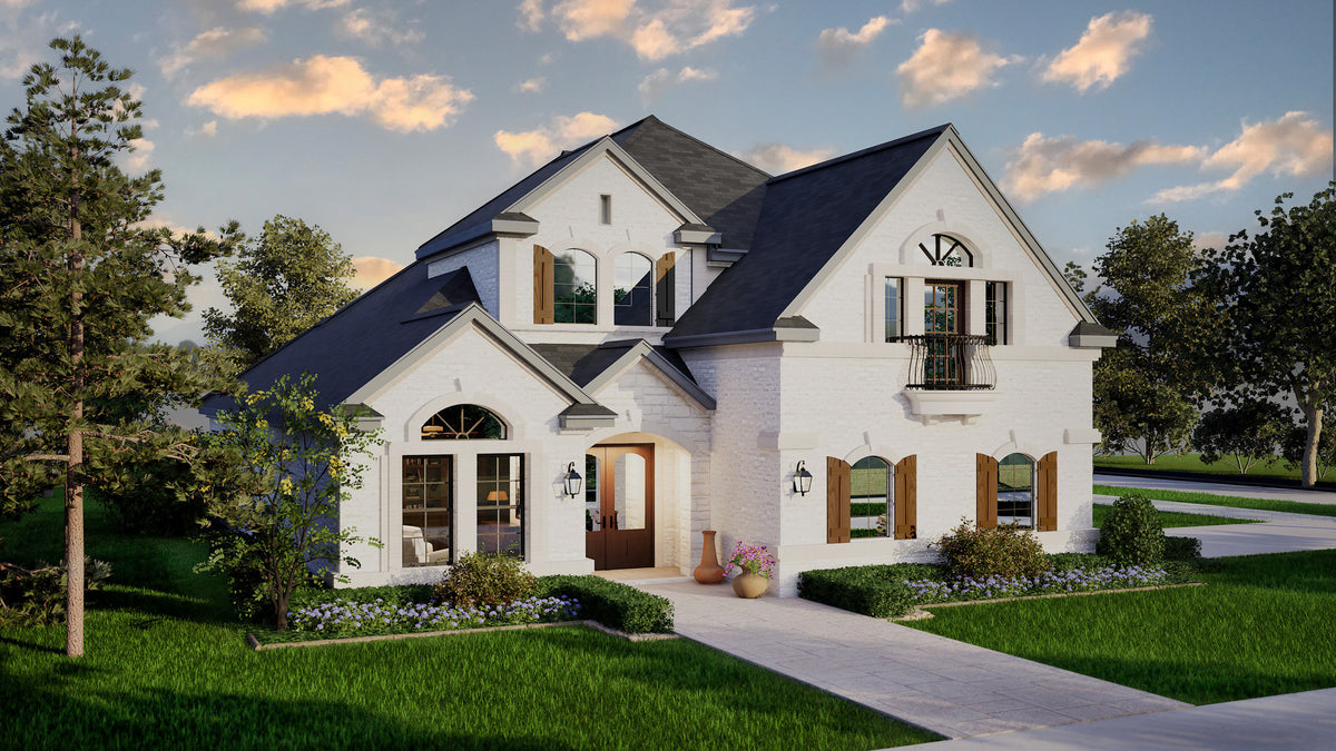 European Style 3,459 Sq Ft 4-Bedroom Home with Game Room and Elegant Layout