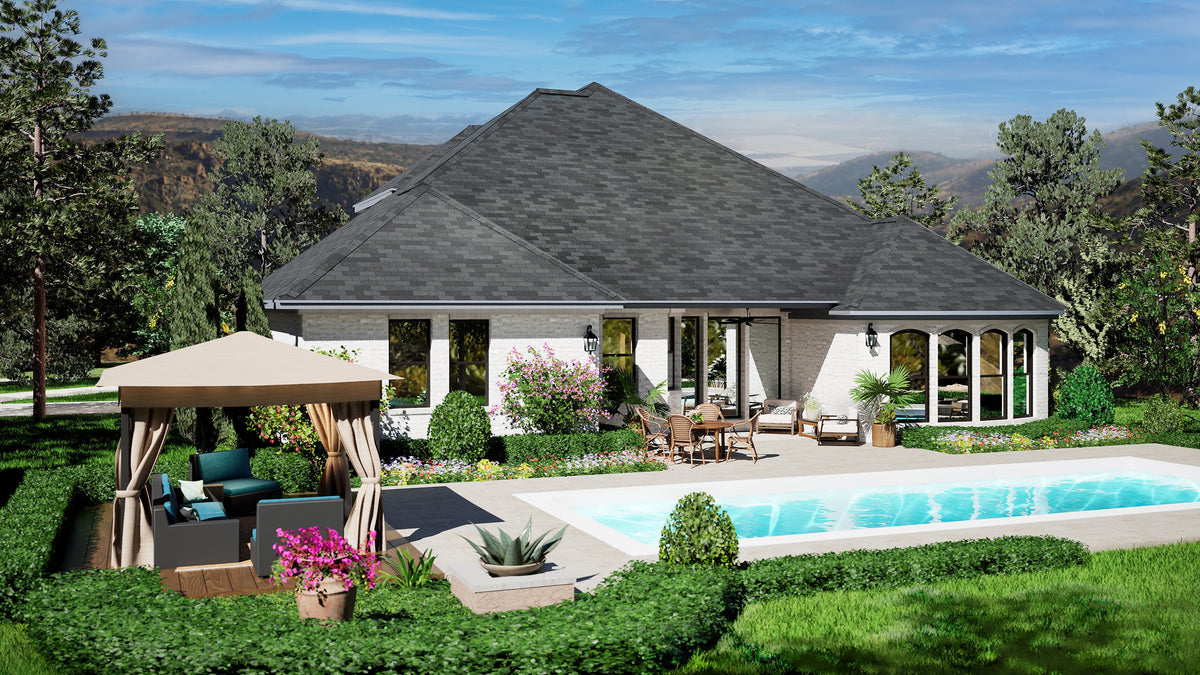 European Style 3,459 Sq Ft 4-Bedroom Home with Game Room and Elegant Layout