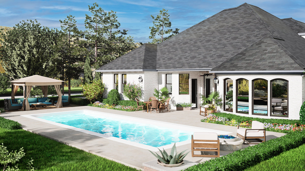 European Style 3,459 Sq Ft 4-Bedroom Home with Game Room and Elegant Layout