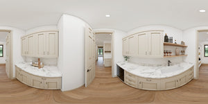 AJ7855-A Modern Farmhouse Butler's Pantry Panorama, 2 to 3 Bedrooms, 2.5 Bathrooms | Plan VD1066