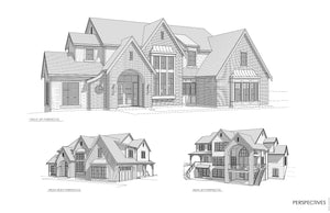S8377-A French Country House, 4 Bedrooms, 3.5 Bathrooms | Burlington House Plan Perspectives