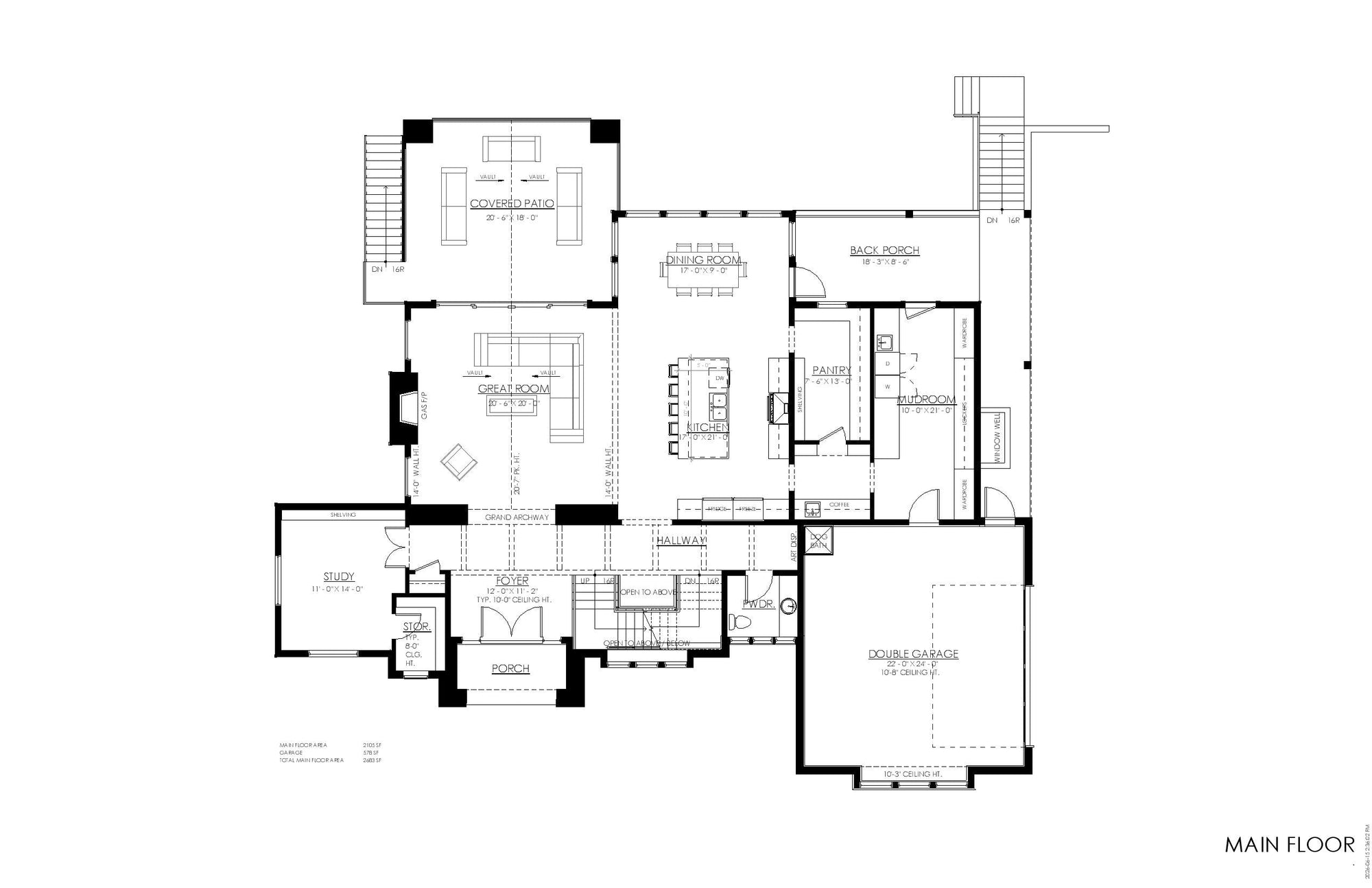 S8377-A French Country House First Floor Plan, 4 Bedrooms, 3.5 Bathrooms | Burlington House Plan 