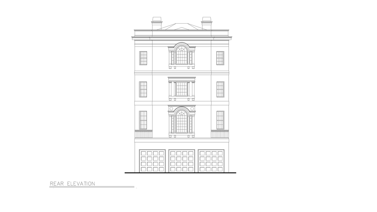 A050-A Balleroy House Rear Elevation