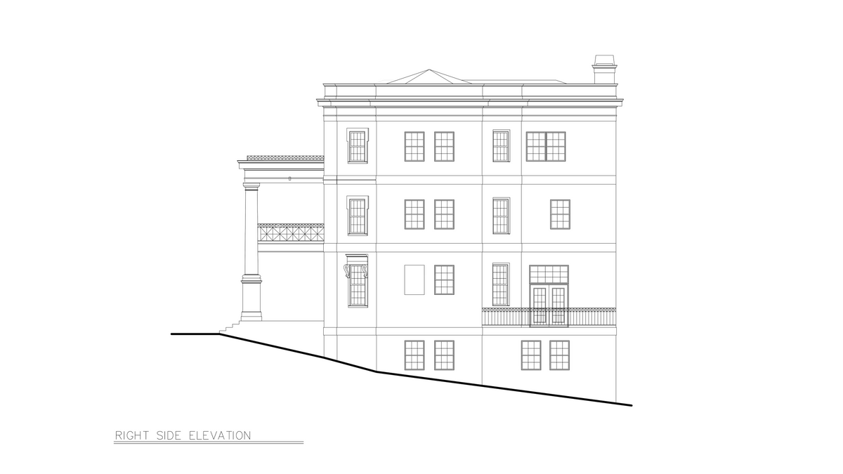 A050-A Balleroy House Right Elevation