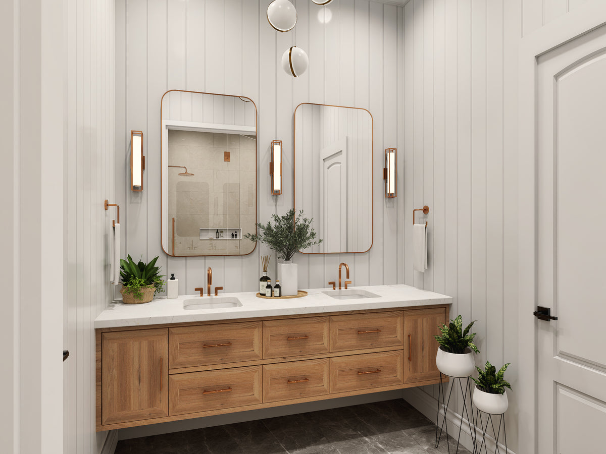 A8073-A Modern Farmhouse Master Bathroom, 3 Bedrooms, 2.5 Bathrooms | Persimmon House Plan 