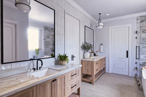A7572-A Modern Farmhouse Master Bathroom, 3 Bedrooms, 3.5 Bathrooms | Sweet Maple House