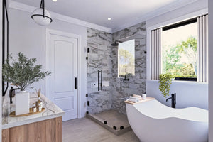 A7572-A Modern Farmhouse Master Bathroom, 3 Bedrooms, 3.5 Bathrooms | Sweet Maple House