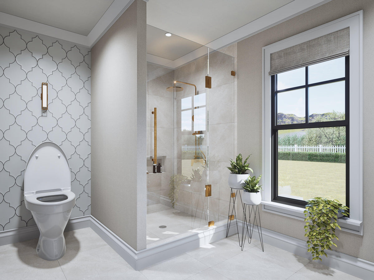 A7555-A Modern Farmhouse Primary Bathroom, 3 Bedrooms, 2.5 Bathrooms | Wells Manor House 