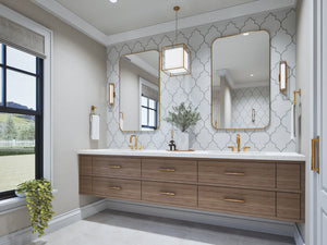 A7555-A Modern Farmhouse Primary Bathroom, 3 Bedrooms, 2.5 Bathrooms | Wells Manor House 