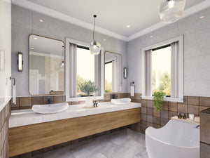 A802-A Urban Oak Contemporary Craftsman House Plan Exterior Bathroom 1
