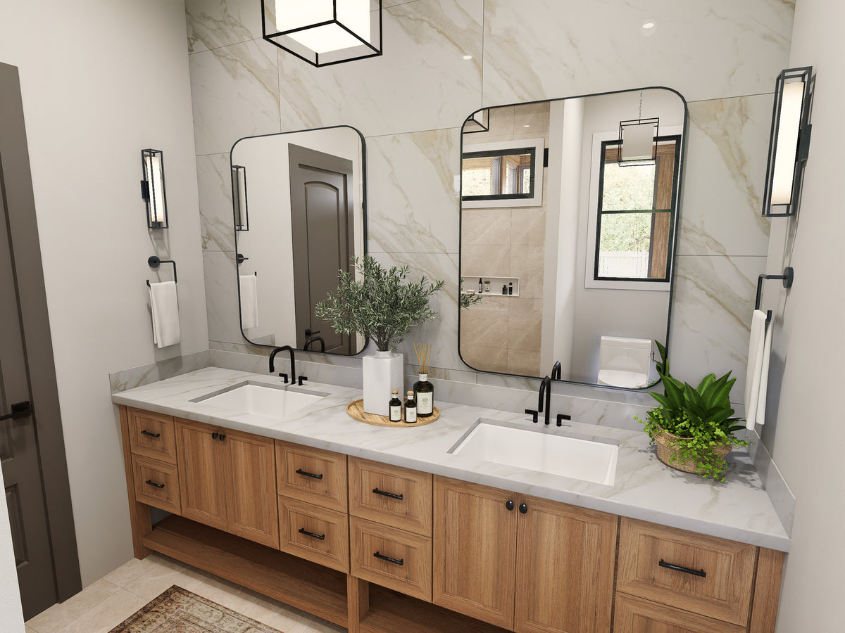 A8484-A Bluefern Valley Main Image Exterior 3beds, 3 baths modern farmhouse Plan bathroom interior
