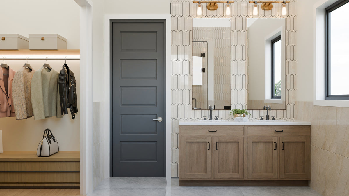 AJ8094-A Contemporary House Master Double Vanity Sink, 3 Bedrooms, 2.5 Bathrooms | VD 1070 House Plan 