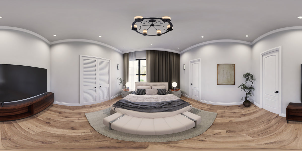 A8073-A Modern Farmhouse Bedroom Panorama, 3 Bedrooms, 2.5 Bathrooms | Persimmon House Plan 