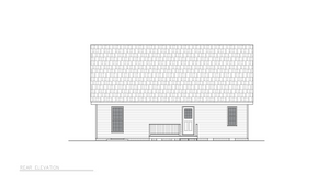ST25084 Beth Traditional Style 3 Beds, 2 Baths, 1 Half-Baths, Rear Elevation