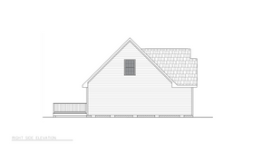 ST25084 Beth Traditional Style 3 Beds, 2 Baths, 1 Half-Baths, Right Side Elevation