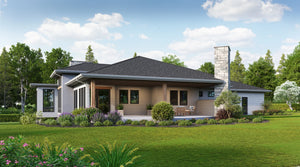 I7631-A Modern Prairie House, 2 Bedrooms, 2.5 Bathrooms | The Betts Ranch House Plan Rear Exterior