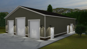 8-Car Detached Garage Plan – 3000 Sq Ft with Slab Foundation