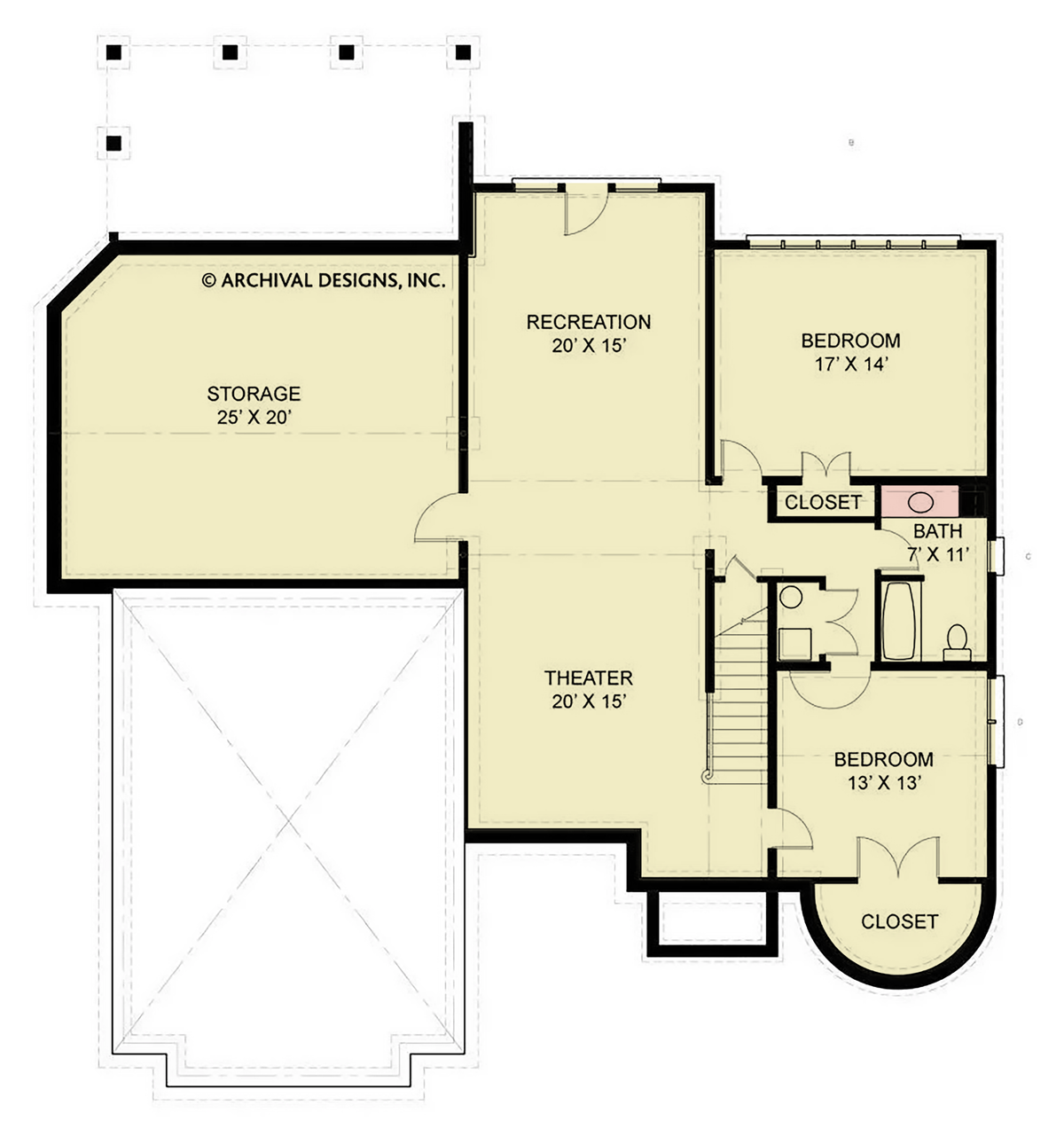 A077-A Blanchard House, Archival Design, Basement Floor Plan