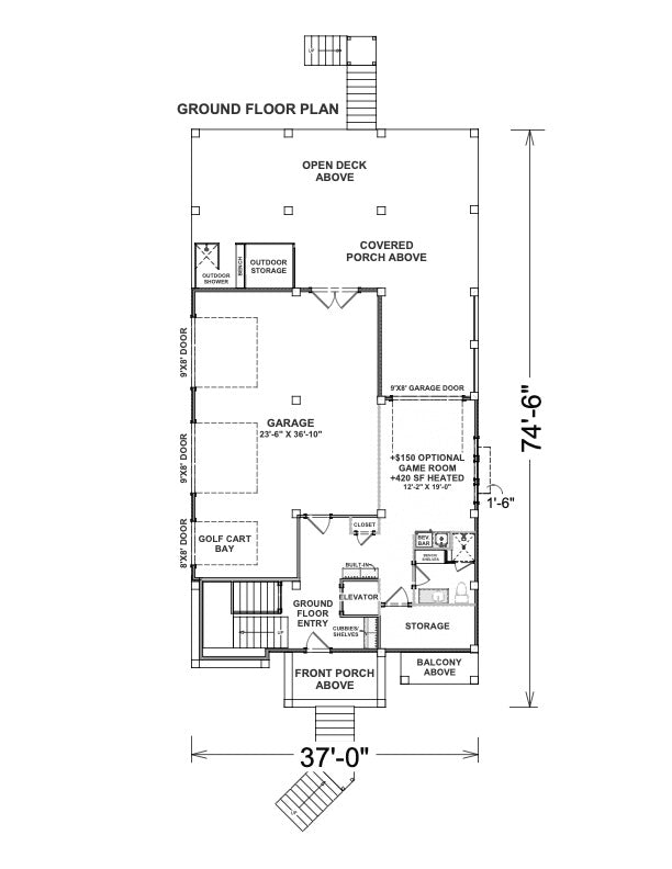 X7315-A Blue Isle I House Ground Floor Plan 5-6 Beds 5.5 Baths