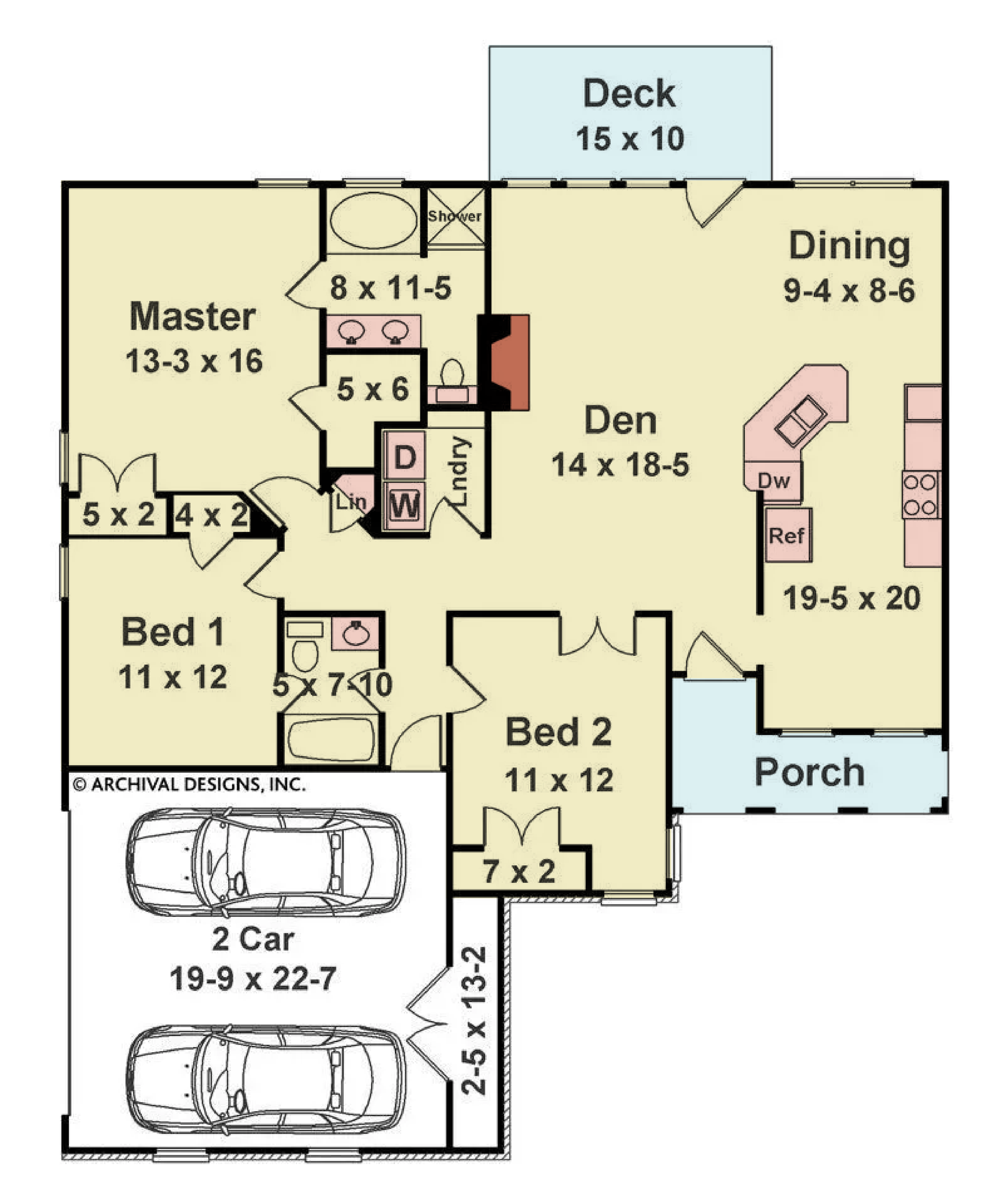 A080-A Bluegrass House, Archival Design, First Floor Plan