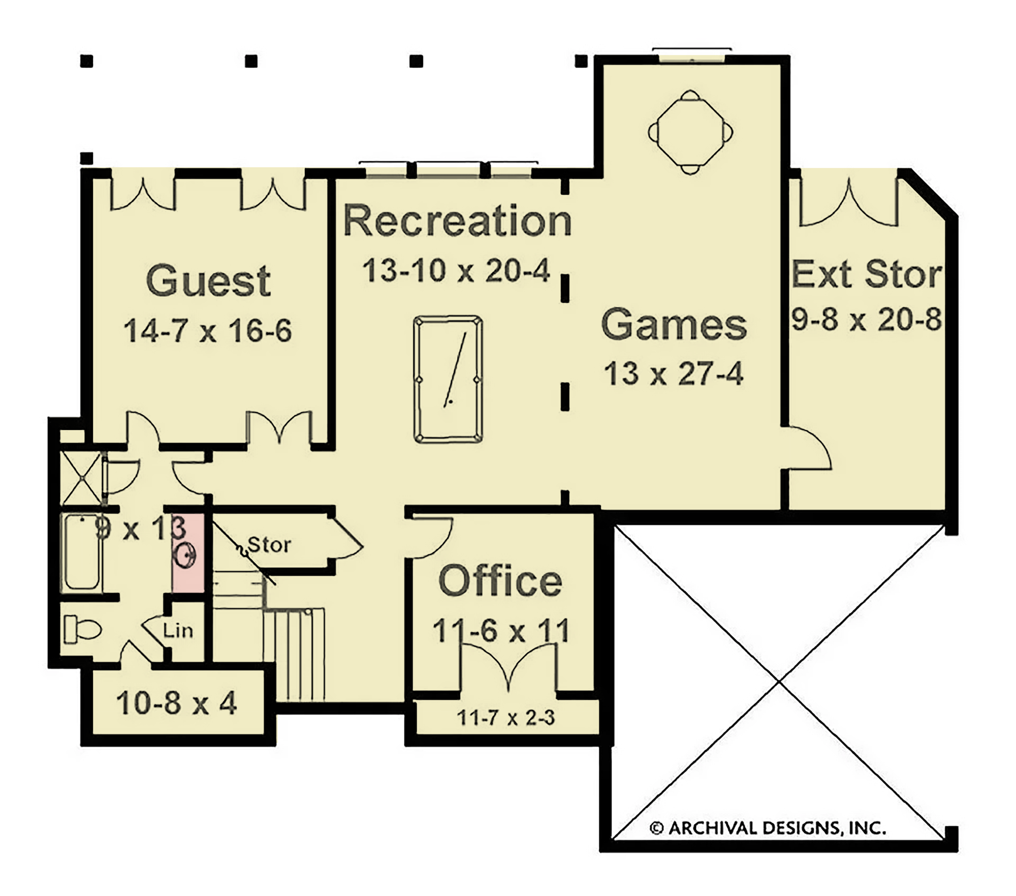 A083-A Bostonian House, Archival Design, Basement Floor Plan