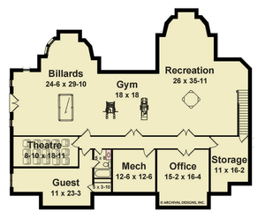 A084-A Bowen House, Archival Design, Basement Floor Plan