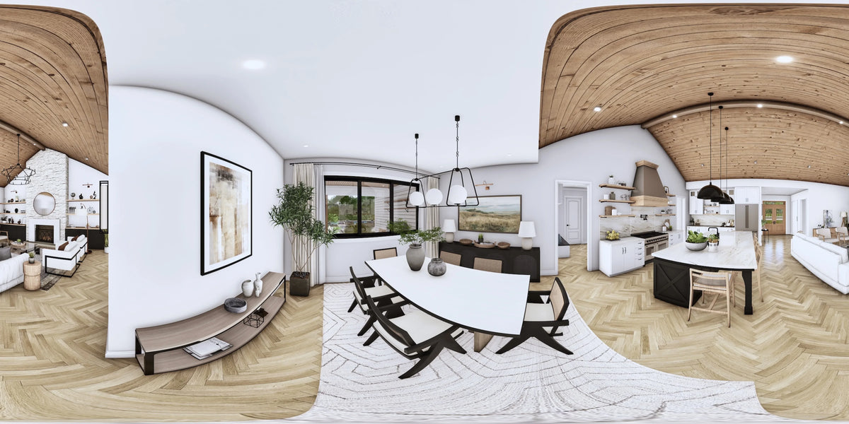 A7572-A Modern Farmhouse Breakfast Area Panorama, 3 Bedrooms, 3.5 Bathrooms | Sweet Maple House