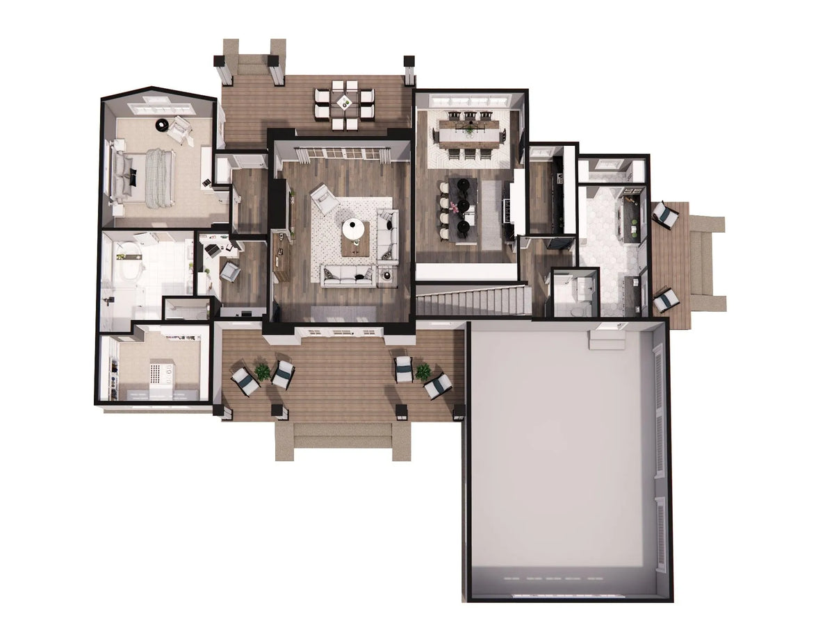 Breezy Grove Farm House First Floor Plan