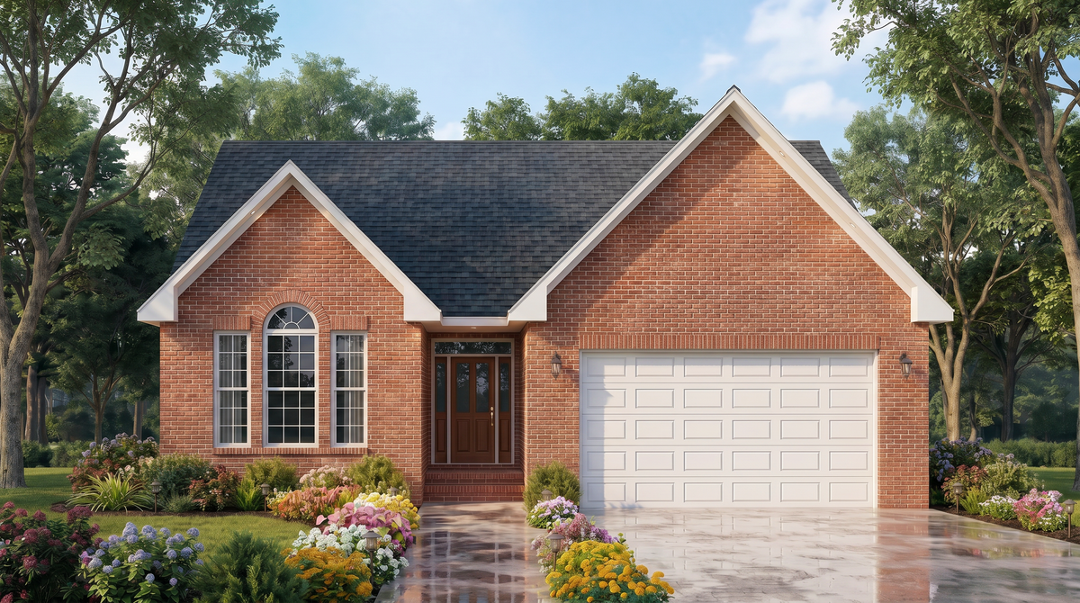 A8190-A Traditional House, 3 Bedrooms, 2 Bathrooms | Julia House Plan Exterior-3