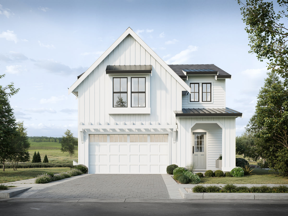 S7489-A Modern Farmhouse House, 3 Bed, 2.5 Bath | Brunswick House Plan Exterior-2