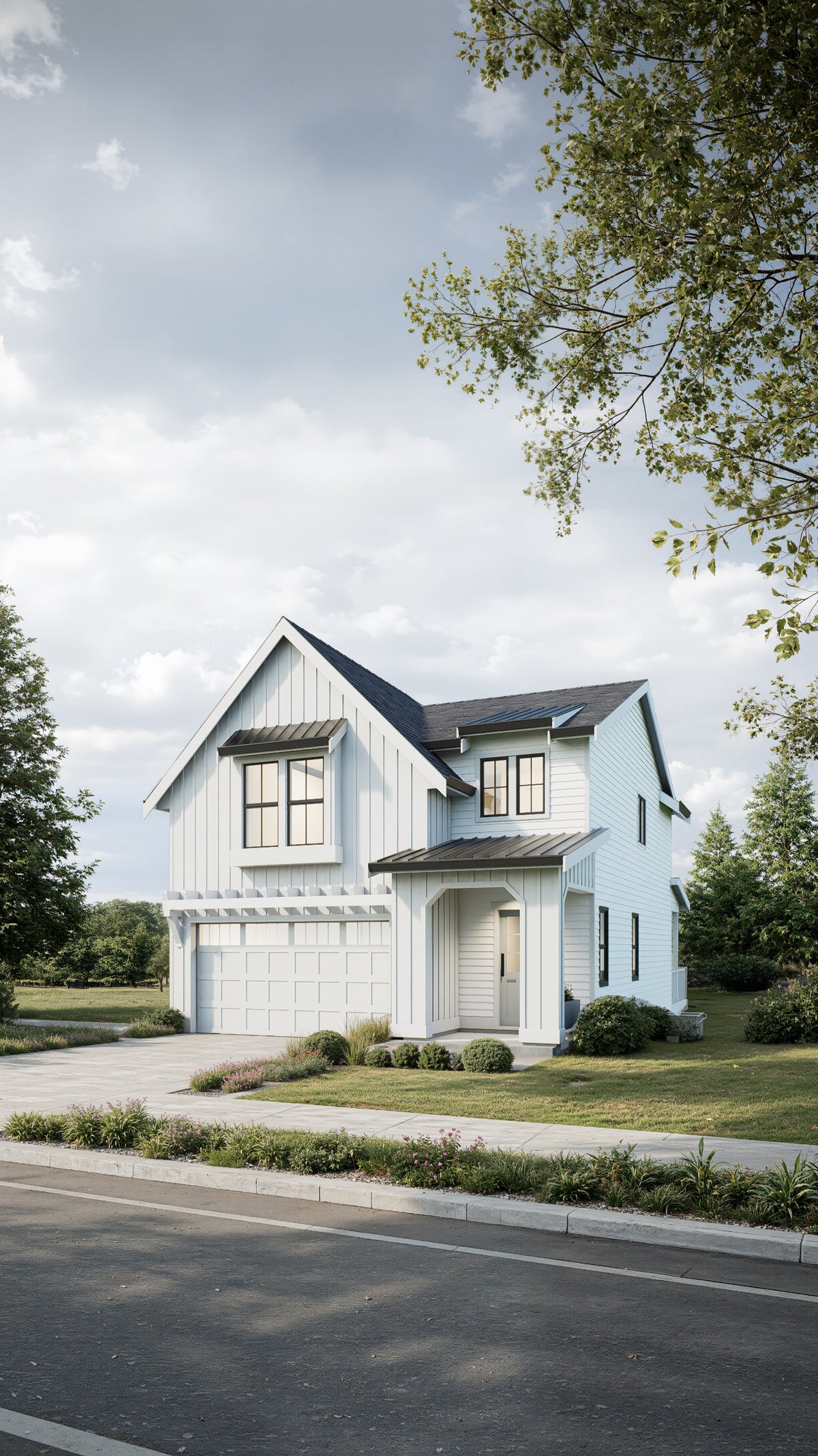 S7489-A Modern Farmhouse House, 3 Bed, 2.5 Bath | Brunswick House Plan Exterior-6