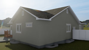 AO8471-A Traditional Ranch House, 2 Bedrooms, 2 Bathrooms | Brynn House Plan Exterior-6