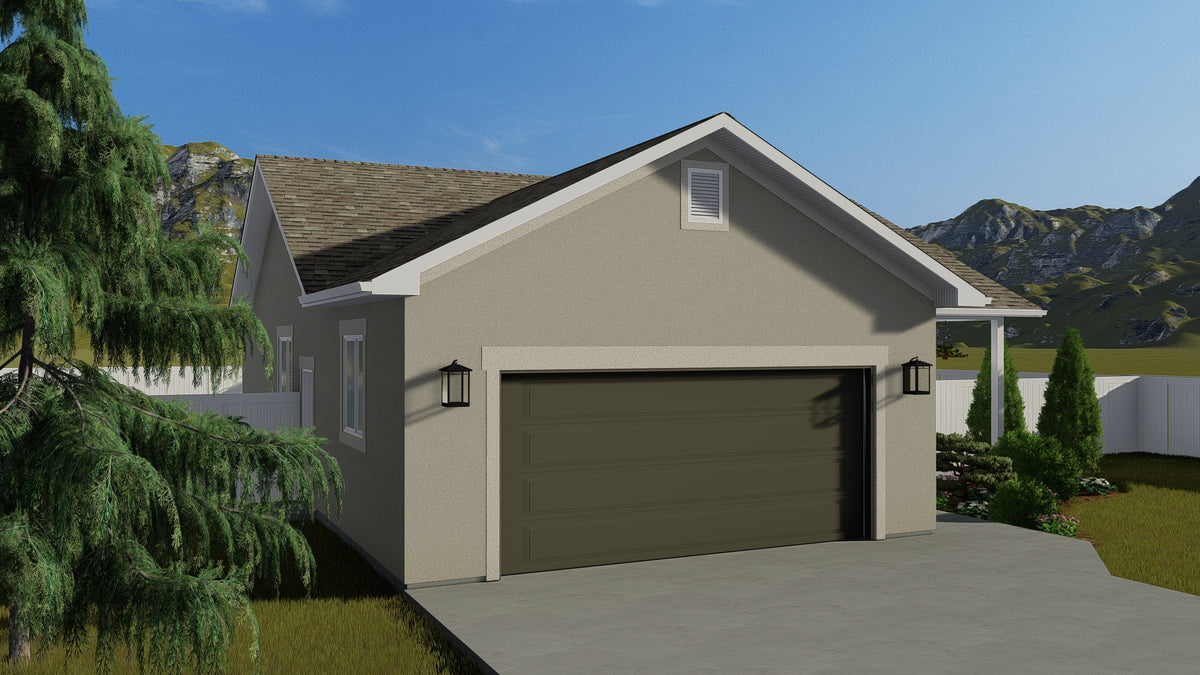 AO8471-A Traditional Ranch House, 2 Bedrooms, 2 Bathrooms | Brynn House Plan Exterior-8