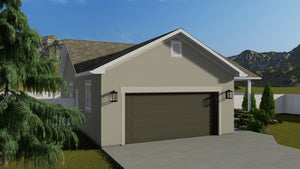 AO8471-A Traditional Ranch House, 2 Bedrooms, 2 Bathrooms | Brynn House Plan Exterior-8