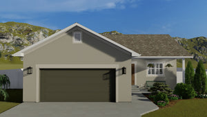 AO8471-A Traditional Ranch House, 2 Bedrooms, 2 Bathrooms | Brynn House Plan Exterior-9