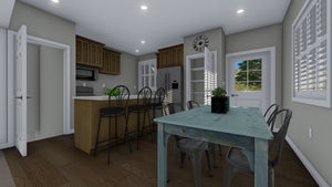 AO8471-A Traditional Ranch House, 2 Bedrooms, 2 Bathrooms | Brynn House Plan Kitchen