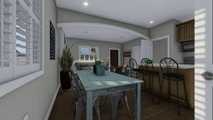 AO8471-A Traditional Ranch House, 2 Bedrooms, 2 Bathrooms | Brynn House Plan Kitchen