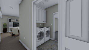 AO8471-A Traditional Ranch House, 2 Bedrooms, 2 Bathrooms | Brynn House Plan Laundry Area